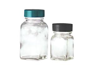 Square tablet bottles, clear, wide mouth