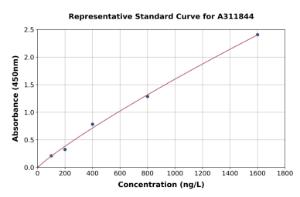 Representative standard curve for Human STON2 ELISA kit (A311844)