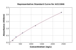 Representative standard curve for Human PXK ELISA kit (A311846)