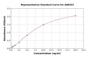 Representative standard curve for Rat Angiotensin Converting Enzyme 1 ELISA kit (A80243)