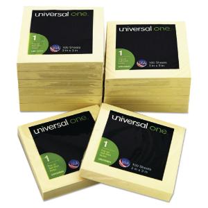 Universal® Fan-Folded Self-Stick Yellow Pop-Up Note Pads, Essendant