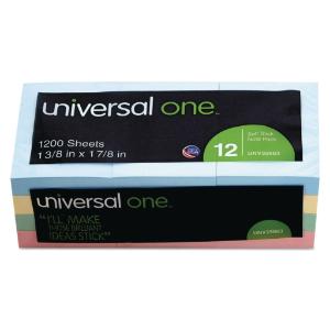 Universal® Standard Self-Stick Pastel Color Note Pads, Essendant