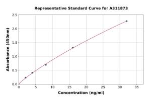 Representative standard curve for Mouse Fibulin 1 ELISA kit (A311873)