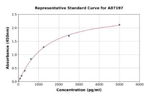 Representative standard curve for Rat IMPDH2 ELISA kit (A87197)