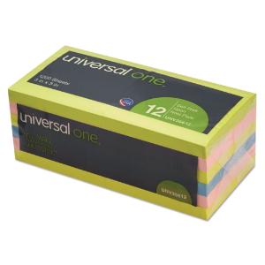 Universal® Standard Self-Stick Neon Color Note Pads, Essendant