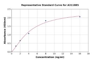 Representative standard curve for Human BANP ELISA kit (A311885)