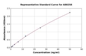 Representative standard curve for Rat Complement C4 ELISA kit (A80258)