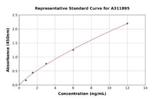 Representative standard curve for Human Meprin beta ELISA kit (A311895)