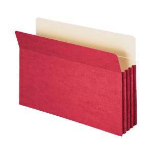 Pocket, straight tab, legal, red, 25/box