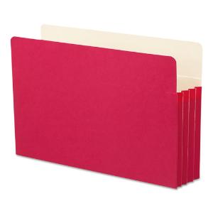 Pocket, straight tab, legal, red, 25/box