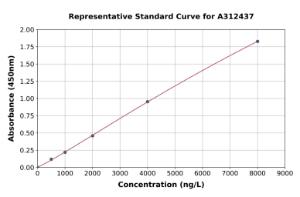 Representative standard curve for Mouse DLL1 ELISA kit (A312437)