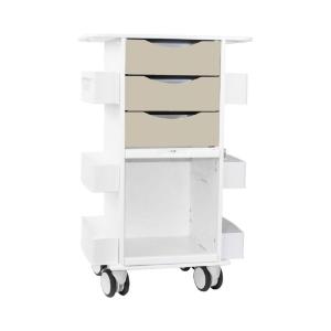 Core DX cart with almond beige drawers and sliding door