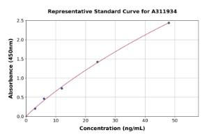 Representative standard curve for Human MMP28 ELISA kit (A311934)