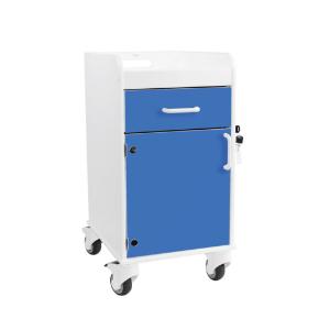 Bedside cart with global blue drawer