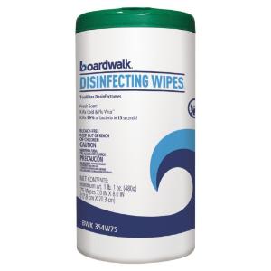 Disinfecting Wipes, 8×7, Fresh Scent, 75/Canister, 6 Canisters/Carton