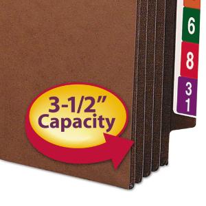 Expansion file pockets, straight tab, letter, redrope, 10/box