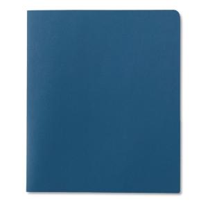 Portfolio, embossed leather grain heavy paper, blue, 25/box