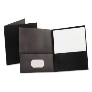 Portfolio, embossed leather grain paper, black