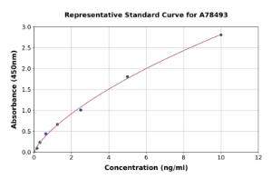 Representative standard curve for Human MUSK ELISA kit (A78493)