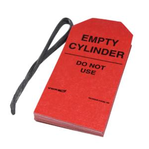 VWR® gas cylinder tag, red with black