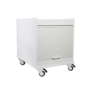 Equipment cart white 18×24,  24" height, adjustable shelf, tambour door