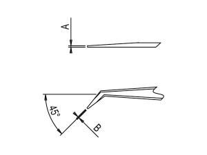 Dumont eyelash tweezer style ss/45 - diagram