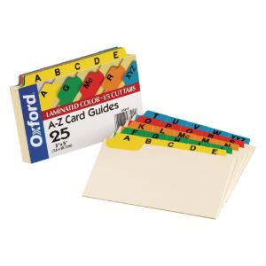 Oxford® Manila Index Card Guides with Laminated Tabs, Essendant LLC MS