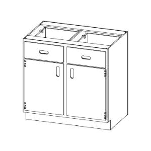 Cabinet base drawer + door