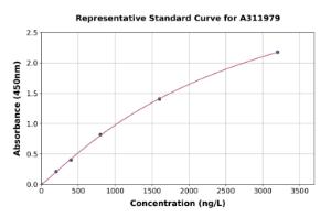 Representative standard curve for Human GLB1/beta Galactosidase ELISA kit (A311979)