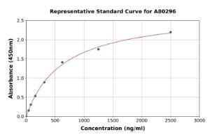 Representative standard curve for Rat Factor XII ELISA kit (A80296)
