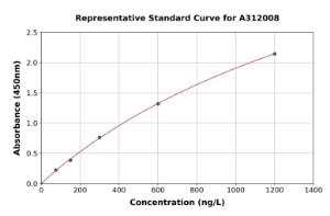 Representative standard curve for Human FGF8 ELISA kit (A312008)