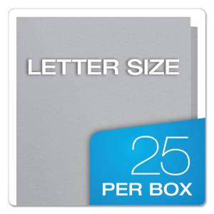 Portfolio, tang clip, letter, gray, 25/box