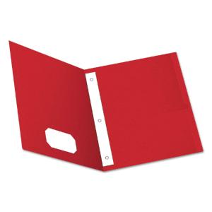 Portfolio, tang clip, letter, red, 25/box