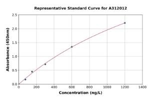 Representative standard curve for Human CERK ELISA kit (A312012)