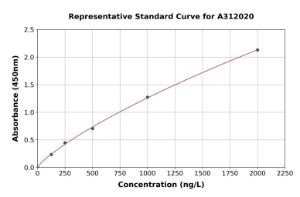 Representative standard curve for Human TLR7 ELISA kit (A312020)