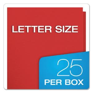 Portfolio, tang clip, letter, red, 25/box