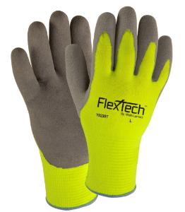 FlexTech Gloves Thermal Hi-Vis Synthetic Shell with Latex Palm Wells Lamont