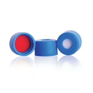 Snap cap with PTFE/silicone septa, blue