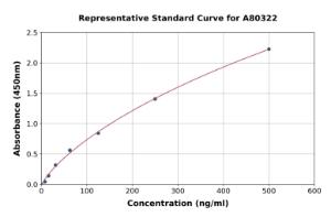 Representative standard curve for Rat c-Jun ELISA kit (A80322)