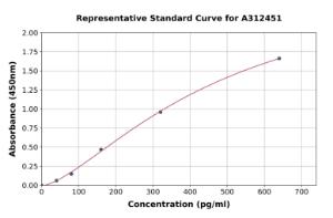 Representative standard curve for Human alpha Synuclein ELISA kit (A312451)