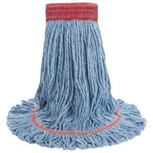 Super Loop Wet Mop Head, Cotton/Synthetic Fiber, 5" Headband, Large Size, Blue