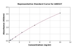 Representative standard curve for Rat Leptin ELISA kit (A80327)