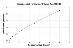 Representative standard curve for Human NOX2/Gp91phox ELISA kit (A78533)