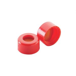ABC screw cap, with white PTFE/red silicone liners, Red PP