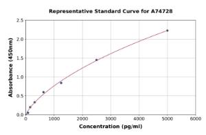 Representative standard curve for Mouse Collagen IV alpha 1 ELISA kit (A74728)