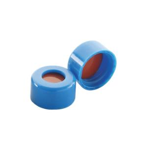 ABC screw cap, with white PTFE/red silicone liners, Blue PP