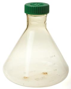 3 L fernbach flask, vent cap, plain bottom, polycarbonate, sterile
