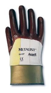 Metalist 28-507 Kevlar and Cotton-Lined Gloves with Palm Coating Nitrile Safety Cuff Ansell