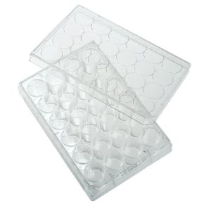 24 well tissue culture plate with lid, individual, sterile