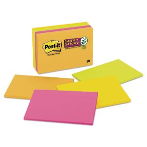 Post-it® Notes Super Sticky Large Format Notes in Neon Colors, Essendant